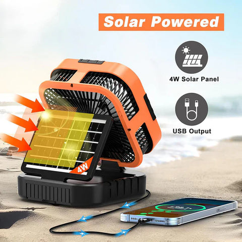 3 in 1 Solar Camping Fan
