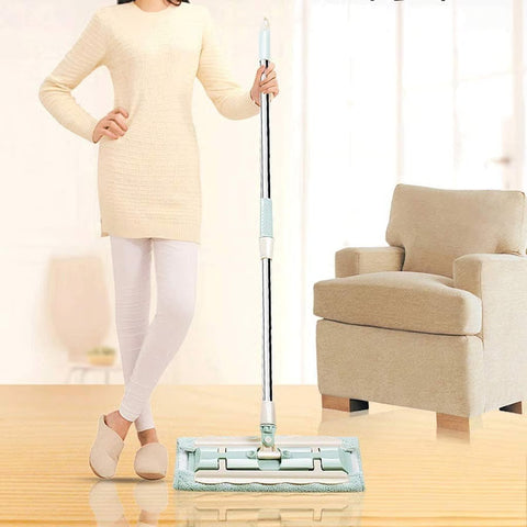 🏆Hot Sale 49% OFF⏳Flat Mop with Stainless Steel Handle with Reusable Washable Mop Cloths
