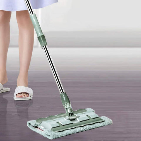 🏆Hot Sale 49% OFF⏳Flat Mop with Stainless Steel Handle with Reusable Washable Mop Cloths