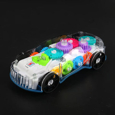 Light Up Transparent Gears Police Car Toy for Kids