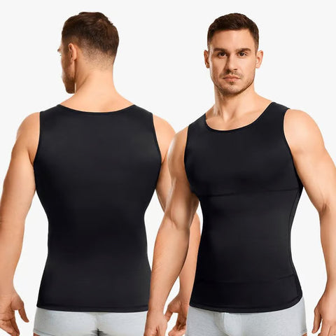 Men's Sleeveless Solid Crew Neck Shapewear Undershirt