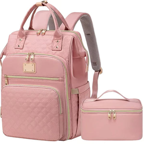 🎒✨Large-Capacity Quilted Backpack with Multiple Compartments for Travel, Lunch & Camping