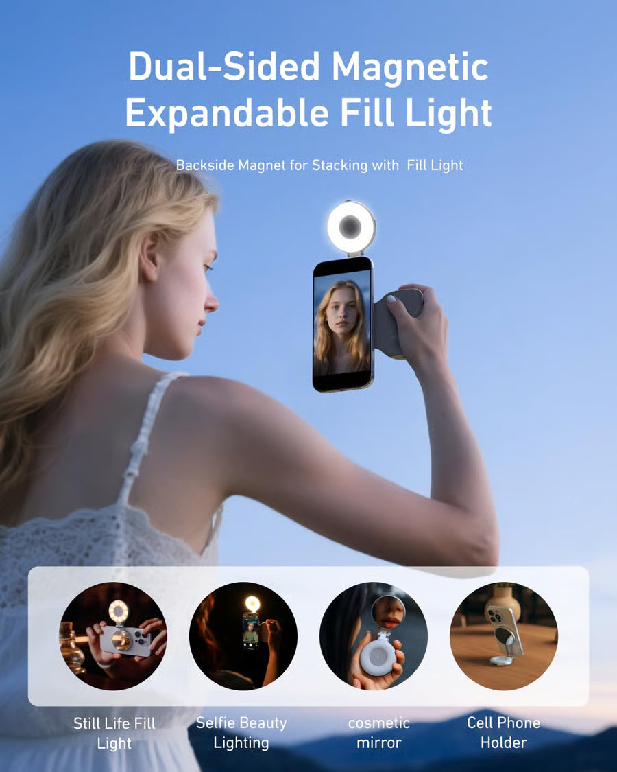 TELESIN Fun Shot Magnetic Phone Camera Grip & Magnetic Selfie Light Bundle Kit